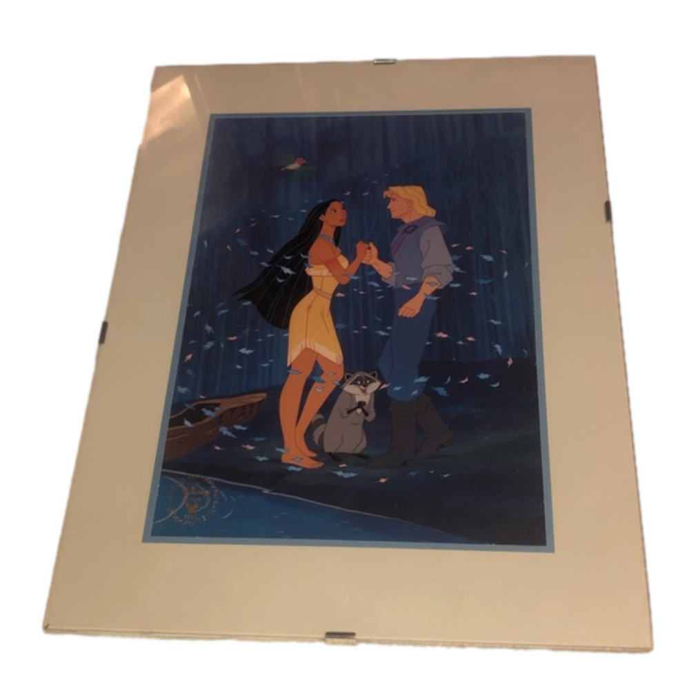 𝅺vtg 90s Disney Pocahontas Miko John Exclusive Commemorative Lithograph 11 x 14”